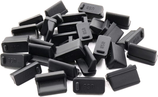 Threebulls 30 Pcs Silicone USB Cap Port Cover anti Dust Protector for Female End Black  ThreeBulls   