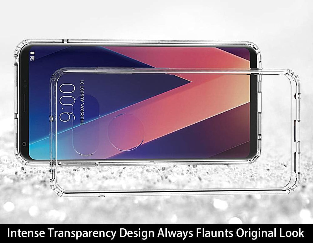 Shinymax LG V30 Clear Case,Lg V30 plus Phone Case,Transparent Hybrid Sturdy Protective Cover Shockproof Slim Case Compatible with LG V30/LG V30S/Lg V30 Plus/Lg V35/LG V35 Thinq W/6.0" Display (2017)  ShinyMax   