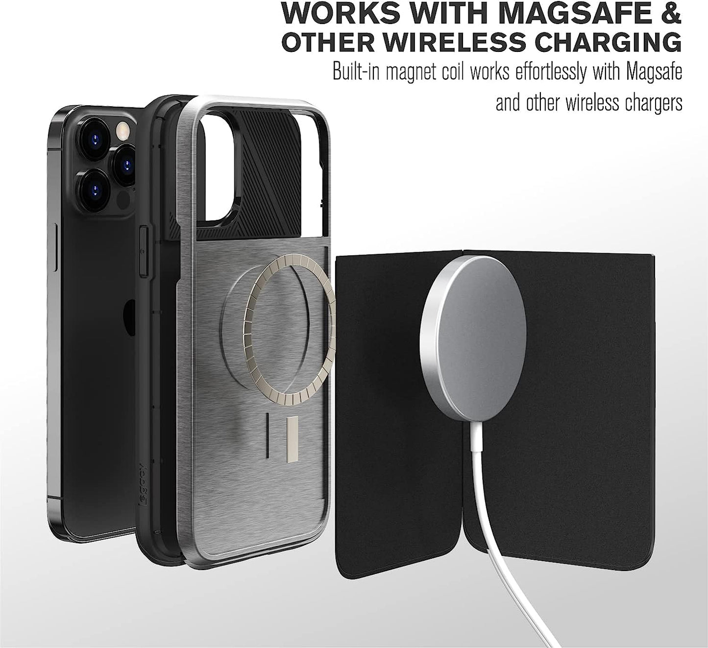 VENA Legacy Card Holder Wallet Case Compatible with Apple Iphone 13 Pro Max (6.7"-Inch), (Compatible with Magsafe, RFID Anti-Theft) Slim Profile Card Slot Cover with Kickstand - Space Gray  Vena   