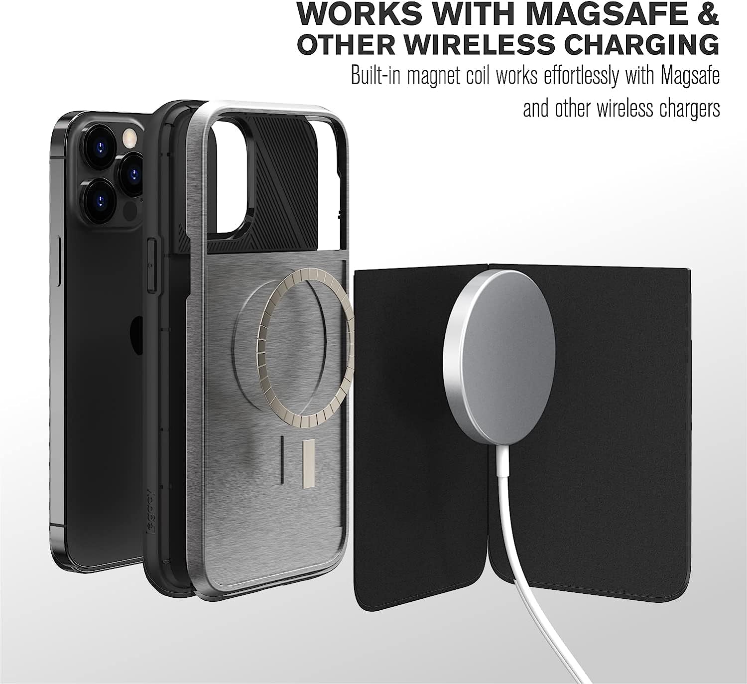 VENA Legacy Card Holder Wallet Case Compatible with Apple Iphone 13 Pro Max (6.7"-Inch), (Compatible with Magsafe, RFID Anti-Theft) Slim Profile Card Slot Cover with Kickstand - Space Gray  Vena   