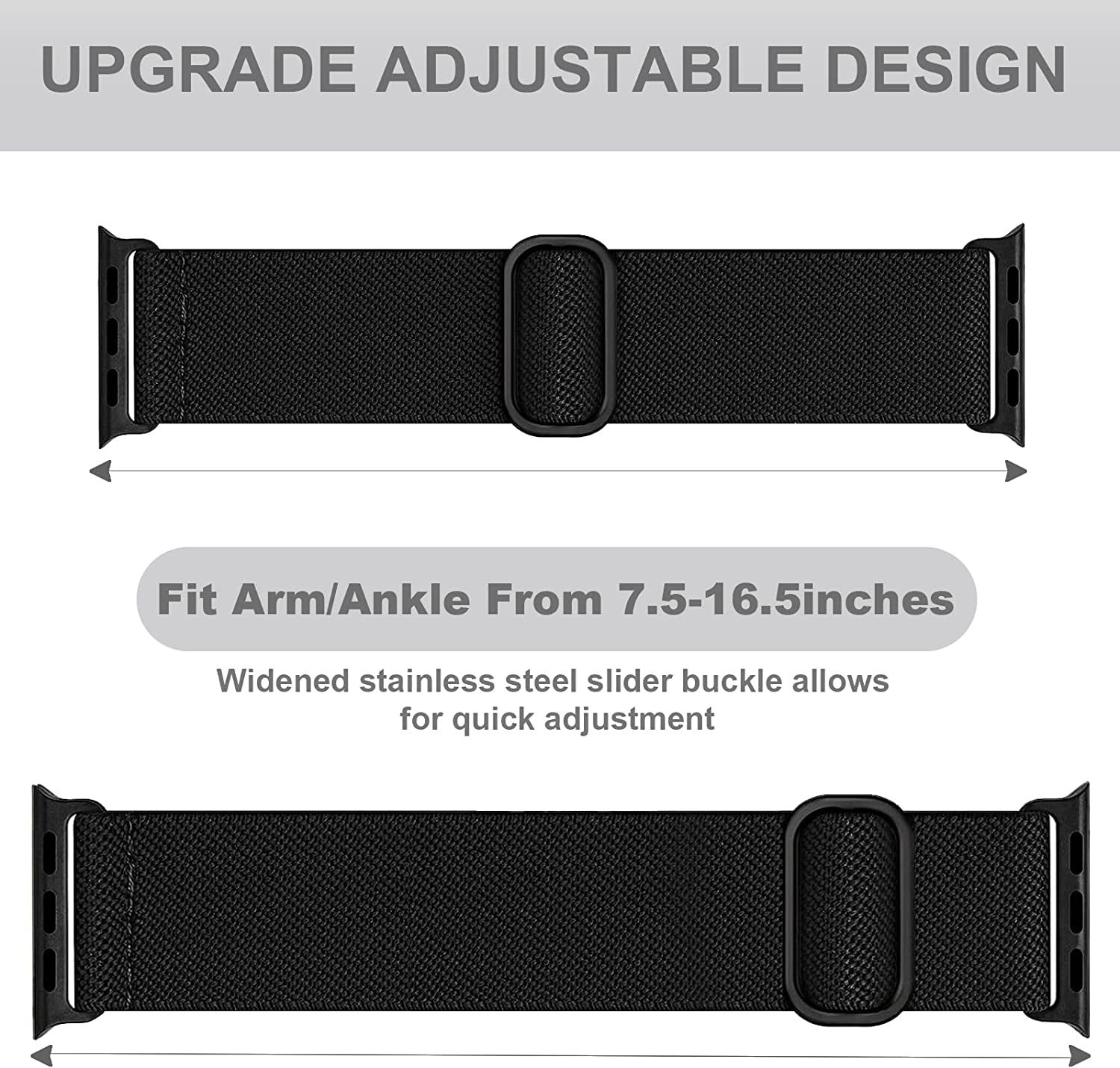 Elastic Ankle/Arm Band Compatible with Apple Watch 49Mm 45Mm 44Mm 42Mm 41Mm 40Mm 38Mm, Breathable Nylon Armband for Iwatch Ultra SE Series 8 7 6 5 4 3 2 1, Sport Loop Ankle Strap for Women Men  Keepamor   