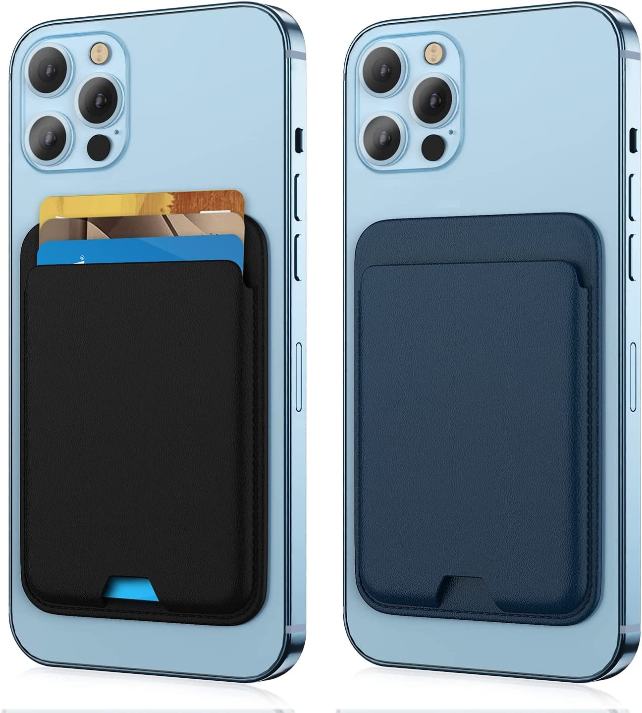 [2 Pack] Magnetic Wallet Card Holder Compatible with Apple Magsafe Wallet for Iphone 14 Pro Max/14 Pro/14/14 Plus, Mag Safe Wallet for Iphone 13 Pro Max/13 Pro/13/13 Mini/Iphone 12 Series,Midnightblue  iLodn   