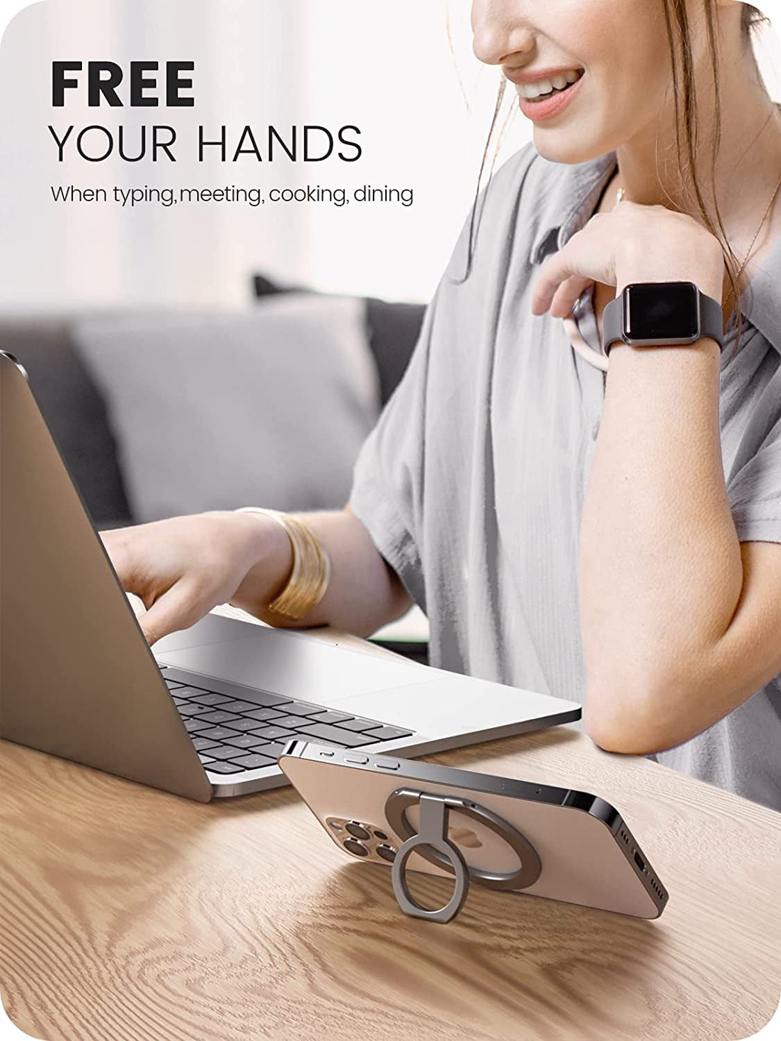 A-Lugei【Removable Wireless Charging】 Magsafe Ring, 【Foldable & Detachable】 Magnetic Cell Phone Ring Holder Finger Kickstand, 【14 Strong Magnets】 Phone Holder for Hand Mag Safe Iphone Ring Holder Grip  A-LuGei   