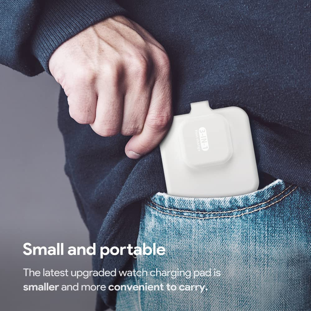 Magnetic Wireless Charger for Iphone: CYFIBYNO Fodable 3 in 1 Charging Station, Iphone Travel Wireless Charger Compatible with Magsafe for Iphone, Samsung, Airpods 3/2/Pro, Apple Iwatch.  CYFIBYNO   