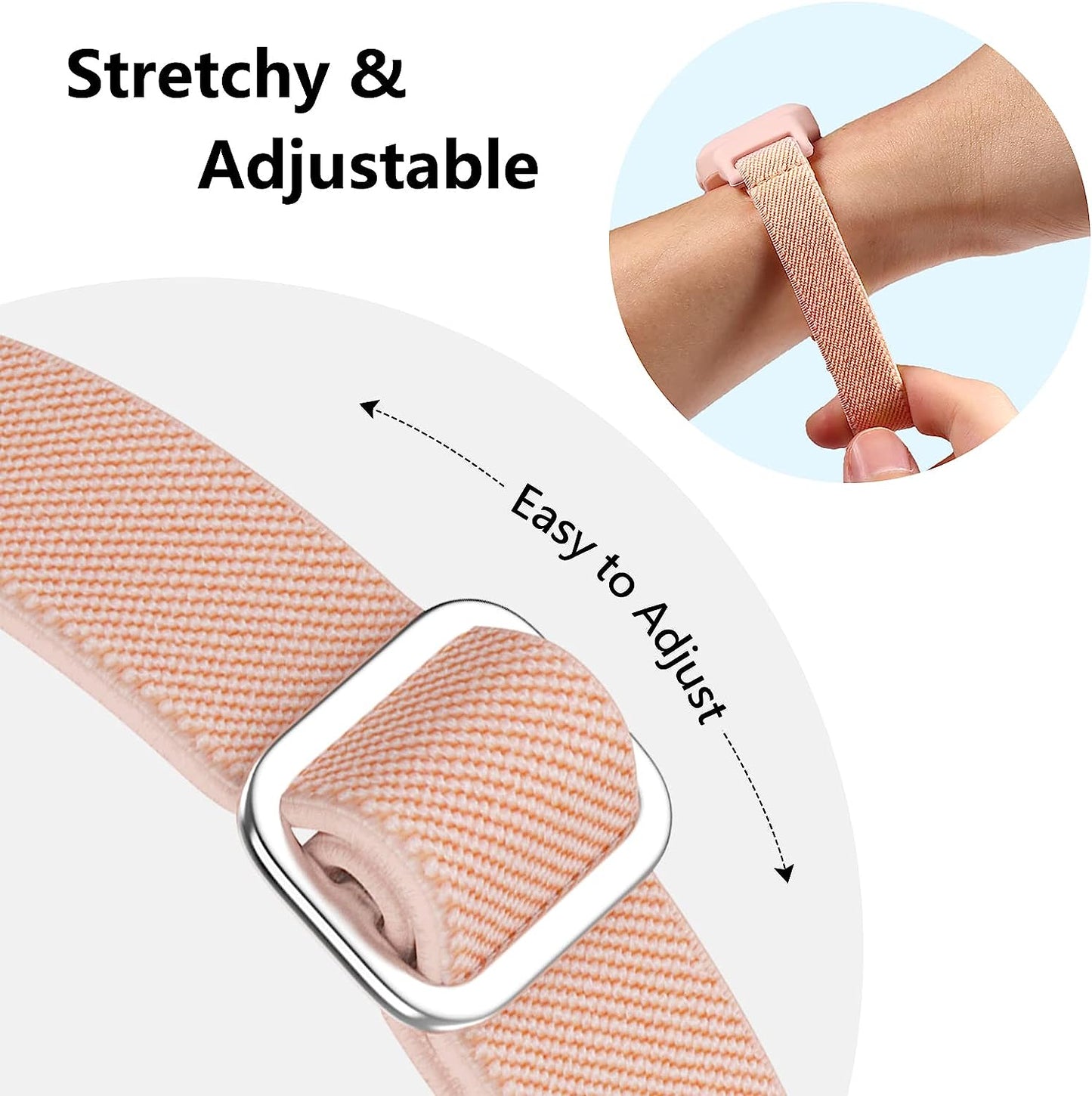 Mosstek Elastic Bands Compatible for Garmin Vivofit Jr 3 Bands for Kids 6+, Soft Stretchy Loop Nylon Bands Compatible for Garminfit Jr. 3 Swim-Friendly Adjustable Replacement Boys Girls, 3 Pack  Mosstek   