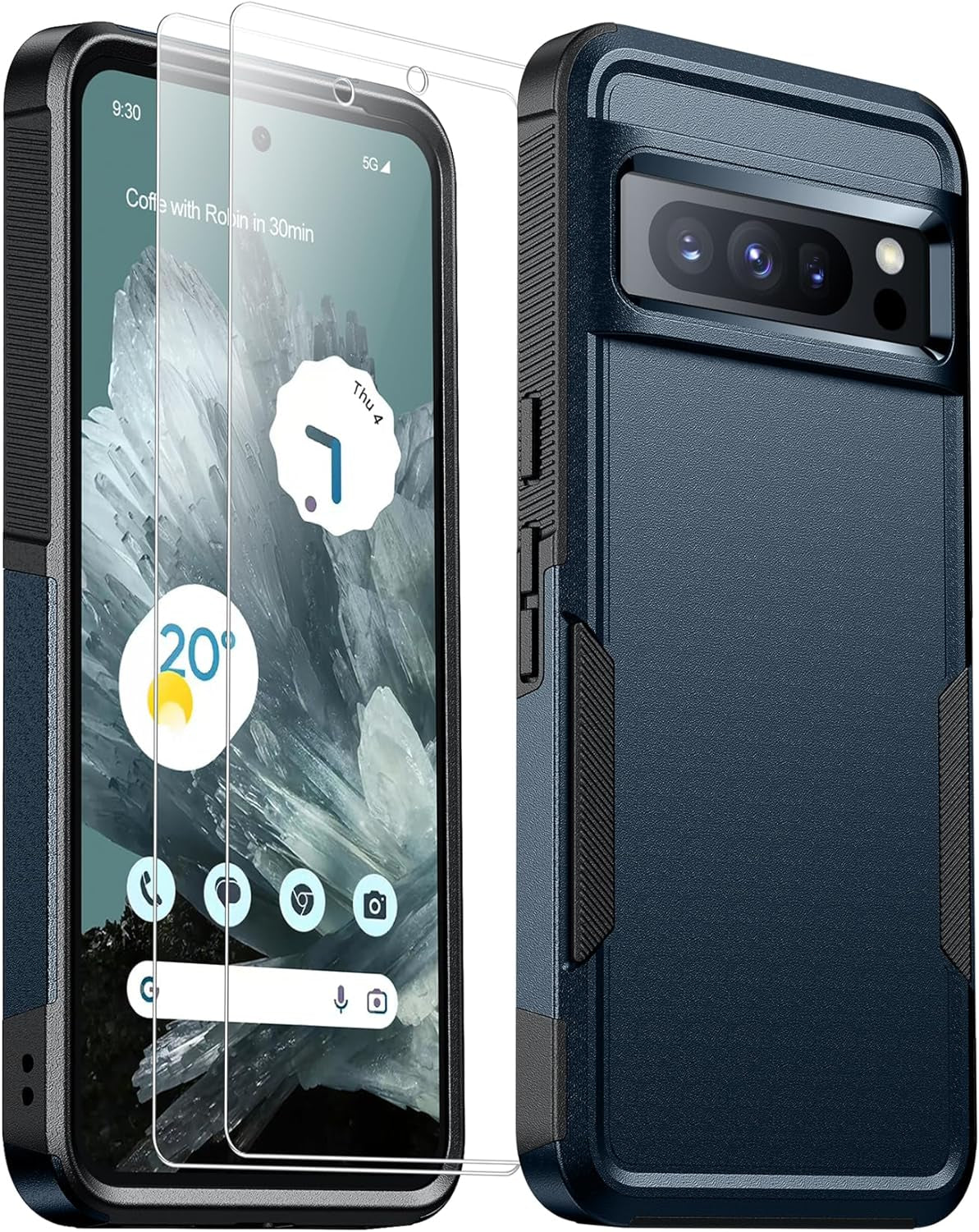 Justcool for Google Pixel 8 Case, with [2 Pcs Screen Protectors] [10FT Drop Protection] Dual Layer Full Body Heavy Duty Protective Case for Google Pixel 8 6.2 Inch,Dark Green  Justcool Dark Blue Pixel 8 Pro 