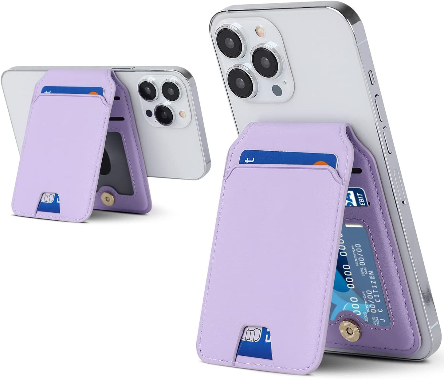 Cavor for Apple Wallet Magsafe Magnetic Phone Magsafe Wallet 14 Pro Max/14 Pro/14/14 Plus/13/12 Magsafe Card Holder,Phone Mag Safe Wallet as Credit for Iphone 14/13/12 Mini Series,Purple  Cavor   