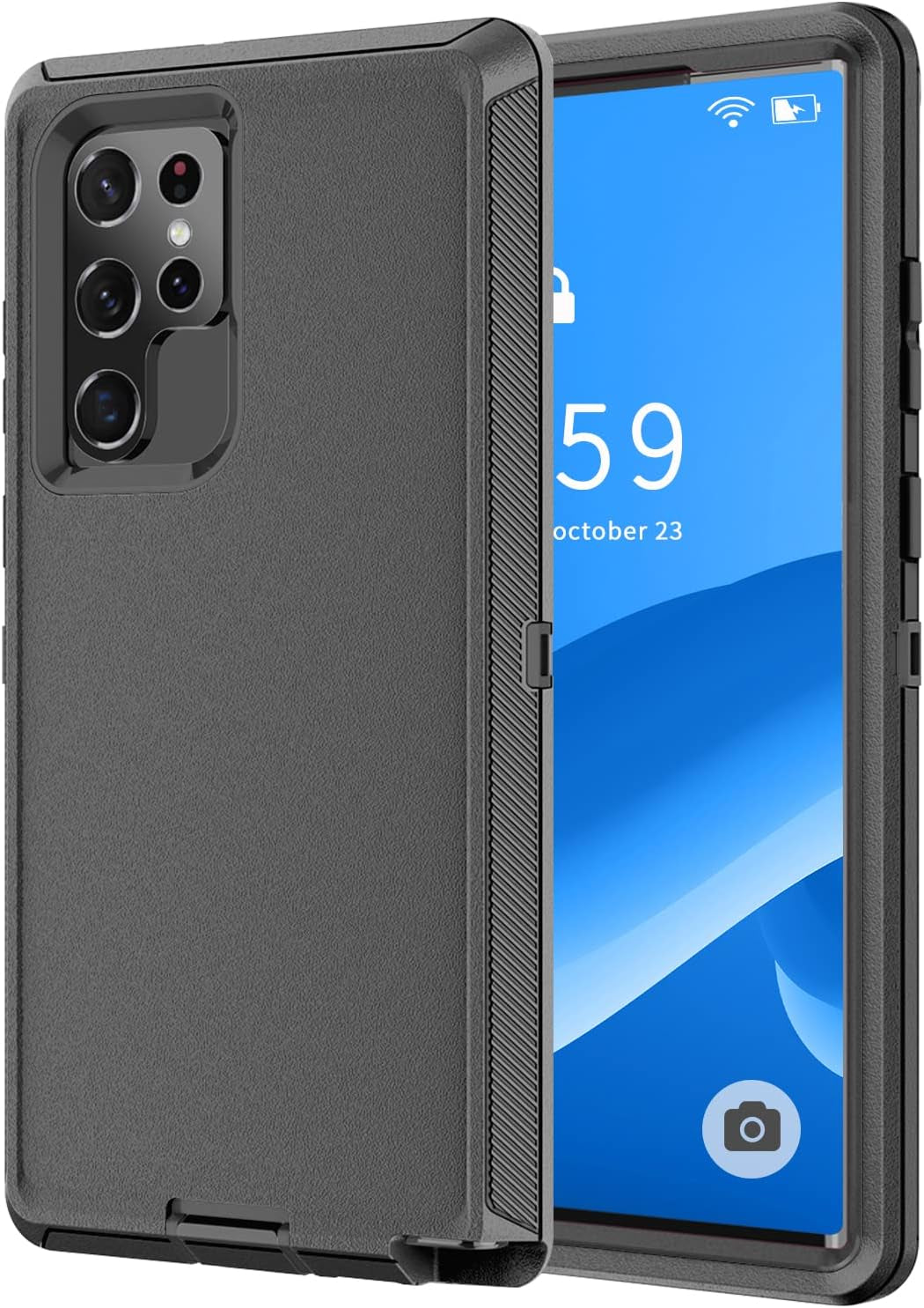 SZFIRSTEY Case for Galaxy S22 Ultra, Drop Protection Rugged Shockproof Military Protective Bumper Phone Cover Armor Heavy Duty for Samsung Galaxy S22 Ultra (Black)  SZFIRSTEY   