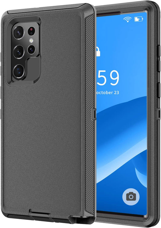 SZFIRSTEY Case for Galaxy S22 Ultra, Drop Protection Rugged Shockproof Military Protective Bumper Phone Cover Armor Heavy Duty for Samsung Galaxy S22 Ultra (Black)  SZFIRSTEY   