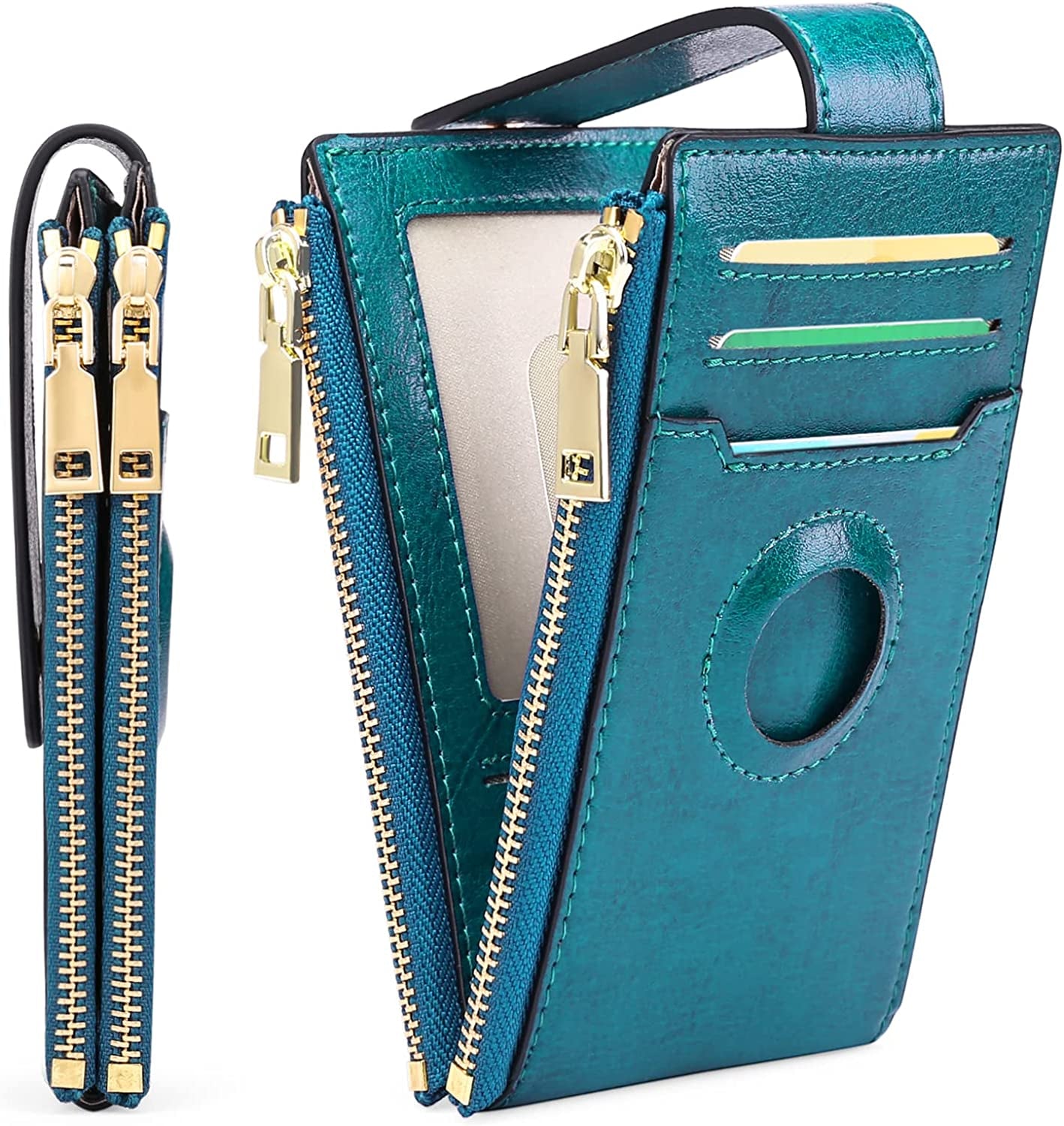 FALAN MULE Womens Airtag Wallet Genuine Leahter Bifold Credit Card Holder with Built-In Integrated Case for Airtag  FALAN MULE   