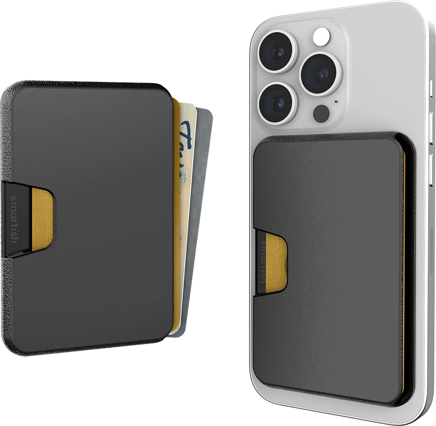 Smartish Wallet for Magsafe Iphones - Side Hustle - Slim Detachable Magnetic Card Holder for Apple Iphone 14/13/12 Models - Black Tie Affair  Smartish   