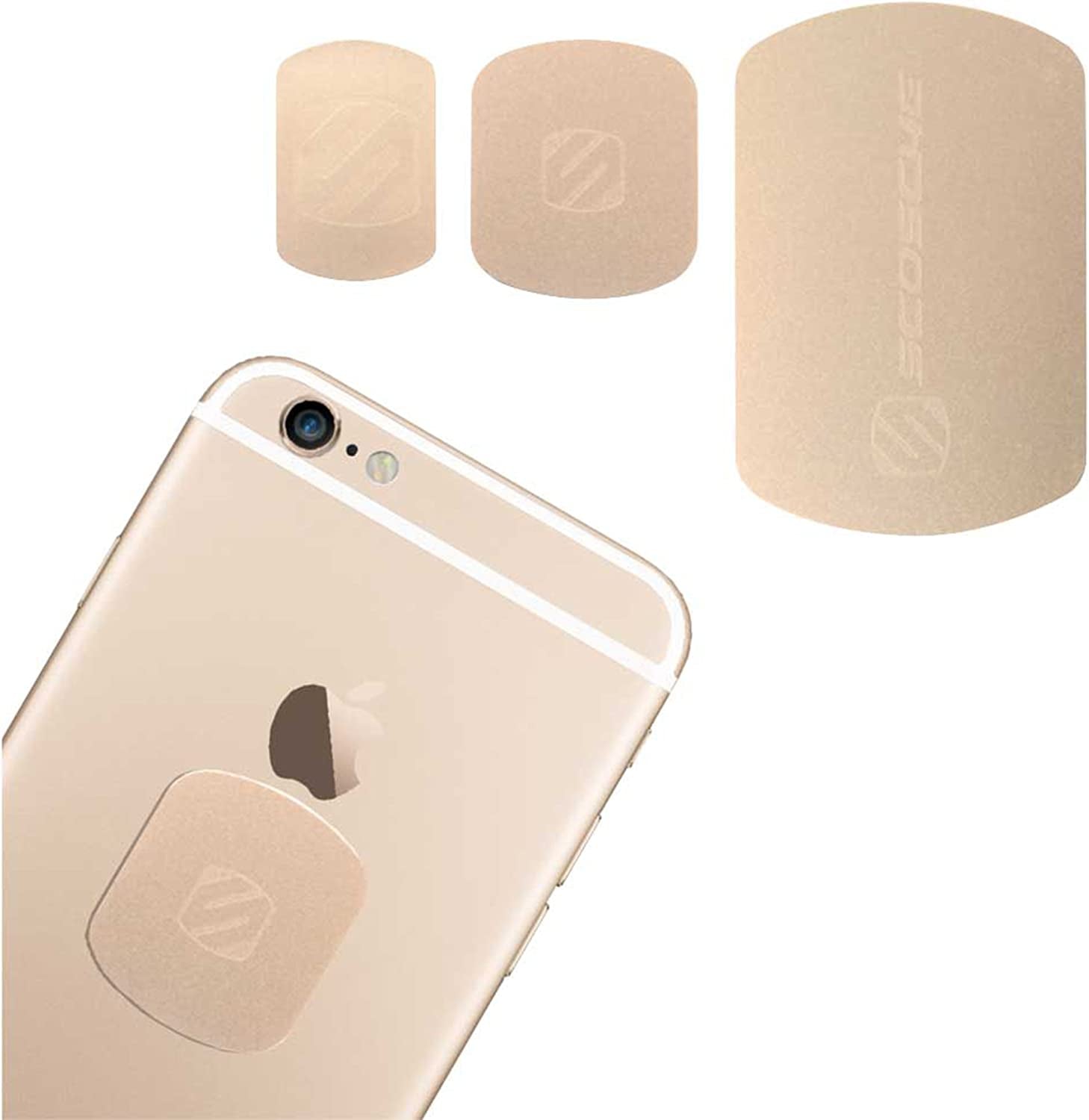 Scosche MAGRKI Magicmount Phone Replacement Plate Kit - for Magnetic Car Phone Mount Holder with Extra Strength Hold, Universal with All Devices, Black  Scosche Gold Plates 