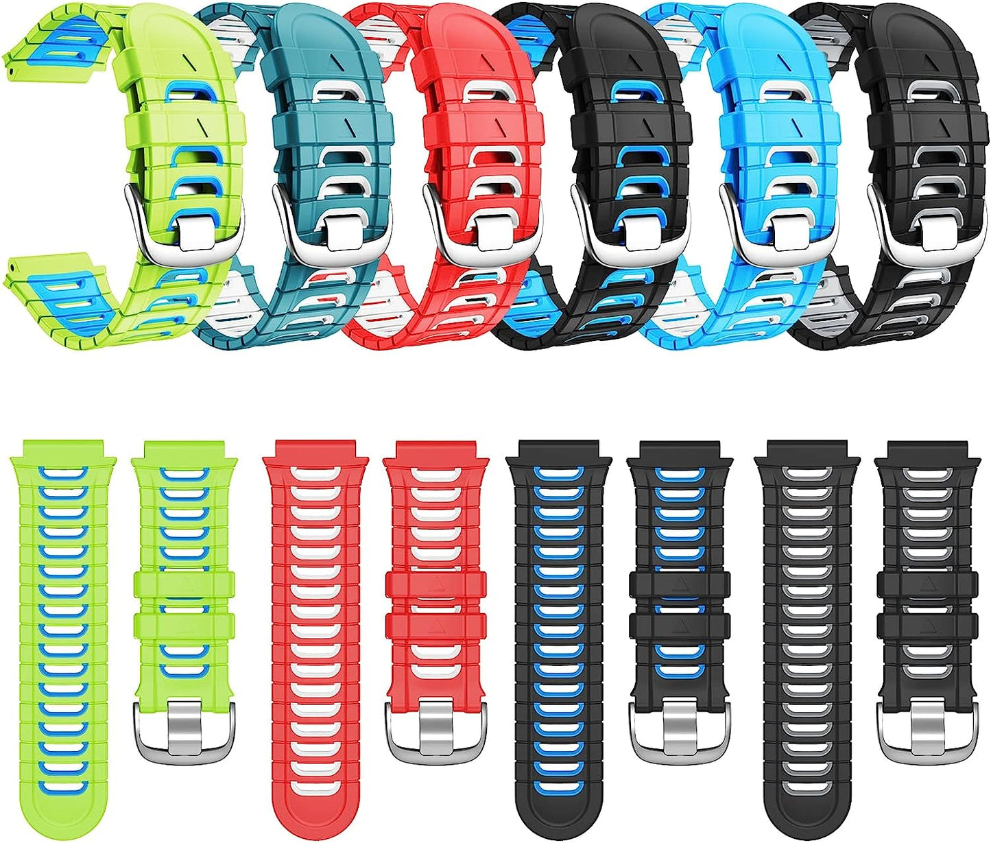 BKUANE Double Colors Silicone Strap Fashion Easy Fit Watch Band for Garmin 920XT Wristband Bracelet  BKUANE   