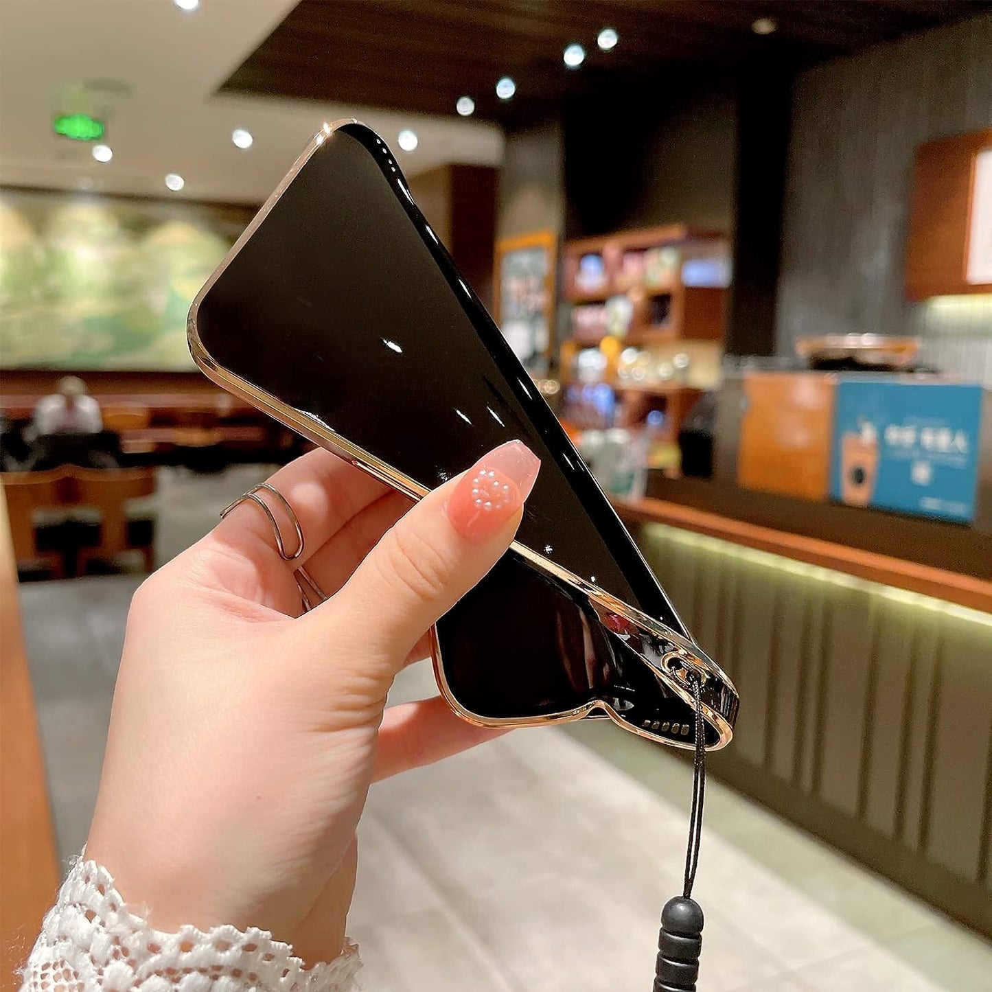 For Oneplus Nord N200 5G Case, N200 Phone Case for Women Electroplating Cute Luxury Bling Aesthetic Trendy Pretty, Full Camera Soft TPU Protection Shockproof Cover for Oneplus Nord N200 5G (Black)  KuDiNi   