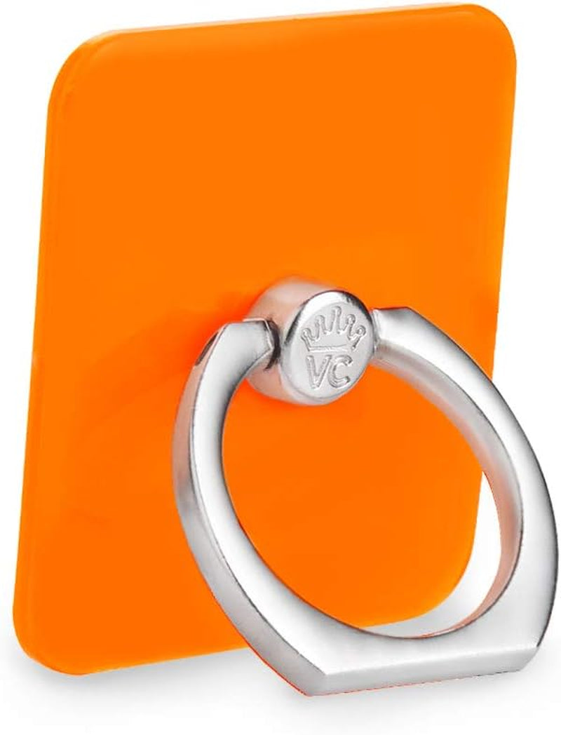 Velvet Caviar Cell Phone Ring Holder - Finger Ring & Stand - Improves Phone Grip Compatible with Iphone, Galaxy and Most Smartphones (Neon Pink Heart)  Velvet Caviar Neon Orange  