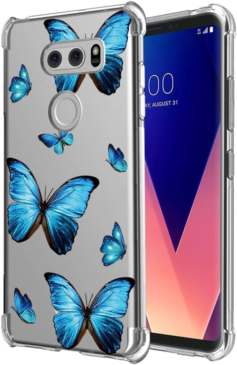 Yerebel Case for LG V30/V30S Thinq/V35 Thinq/V30+/V30 plus Case, US998 Cute Case, Clear Flexible Bumper TPU Soft Rubber Silicone Cover Phone Case for LG V30 (Sunflower)  Yerebel Bluebutterfly  
