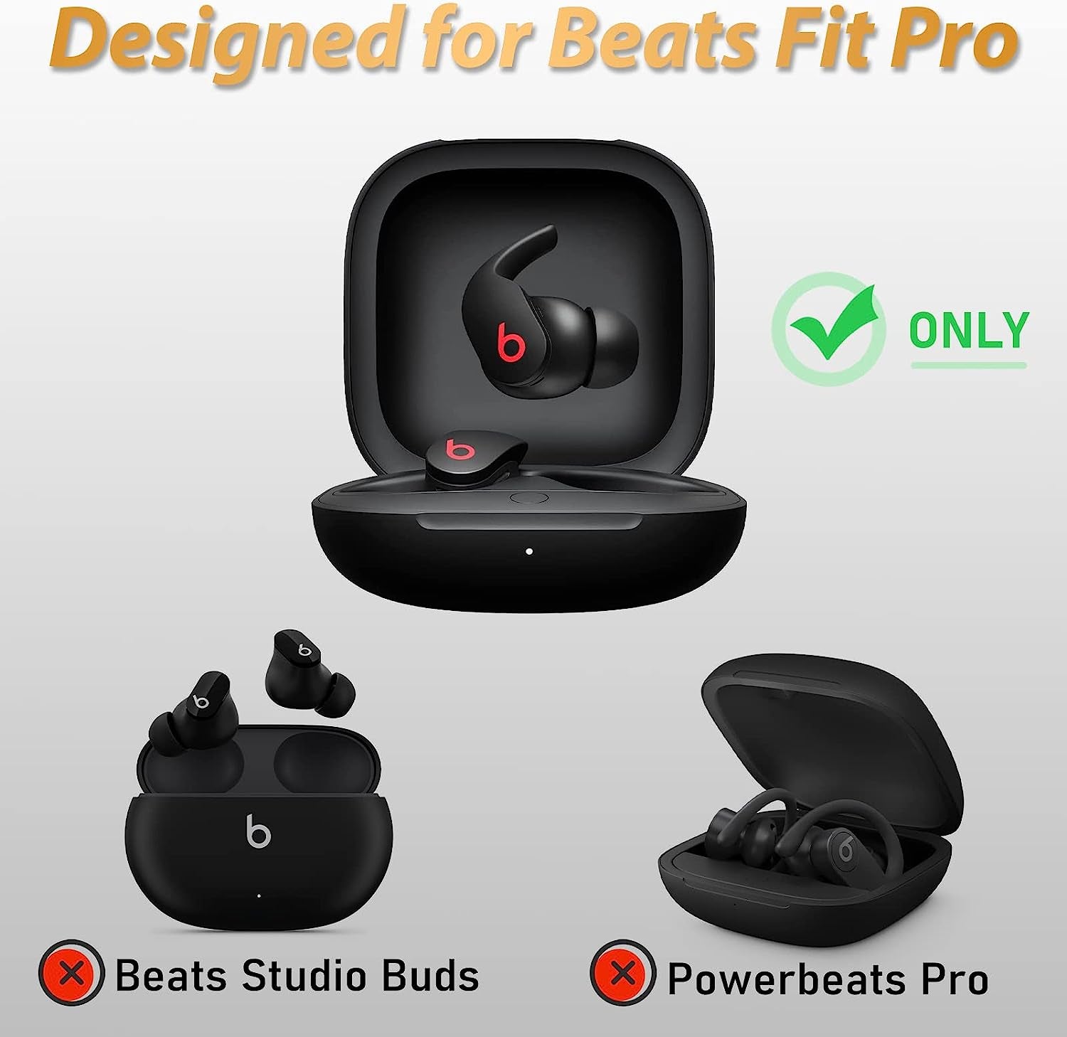 [Upgrade Lock] Case for Beats Fit Pro, Cover Compatible with Beats Fit Pro 2021 Earbuds Armor Shockproof Protective with Anti-Lost Lanyard Keychain (Clear Blue)  AIBEAMER   