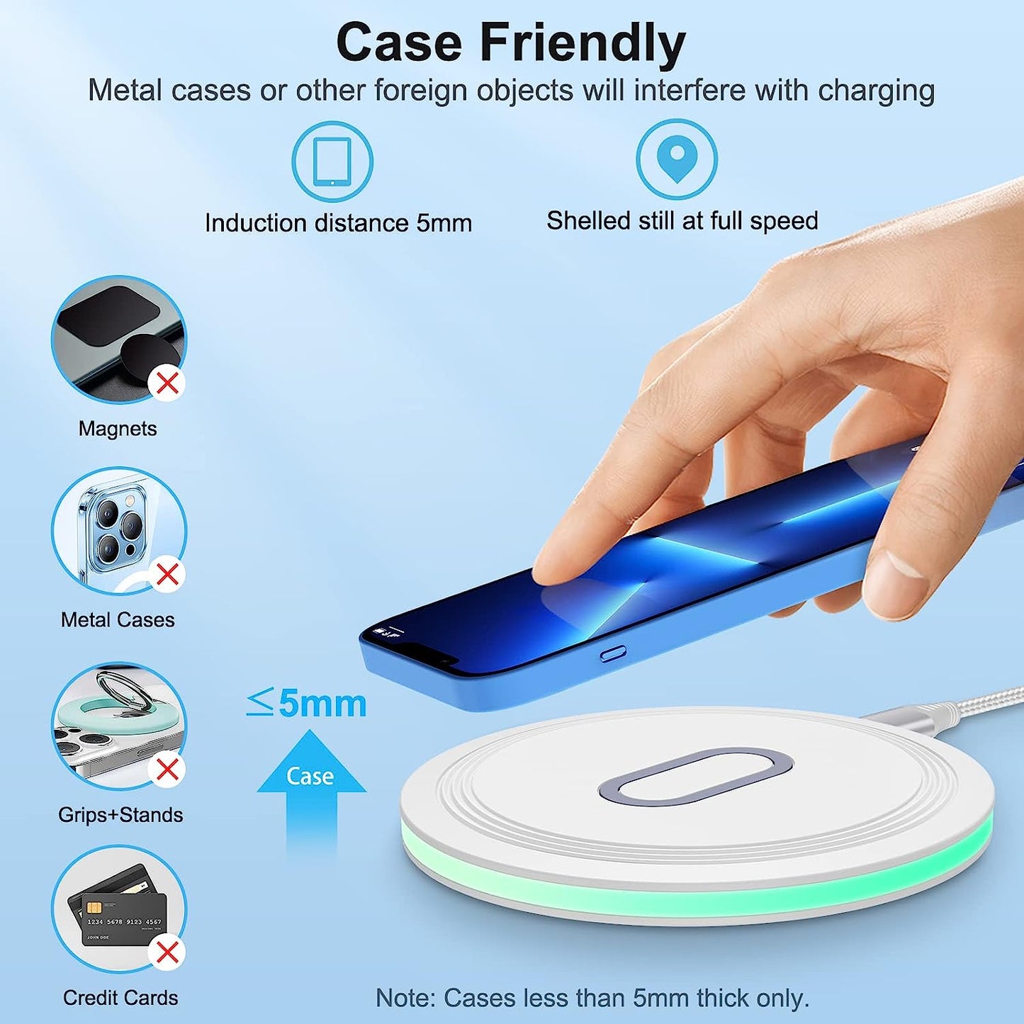 15W Wireless Charger Fast Charging Pad Compatible Samsung Galaxy S23 S22 S21 S20 Ultra 5G S10 S9 S8,Galaxy Buds,Note 20 10,Iphone 14 13 12 11 Pro Max SE 3,Google Pixel 7 Pro 6 5 4 3,Airpods 3/2/Pro  Shenzhen Chuang Wei Da Technology Co., LTD   
