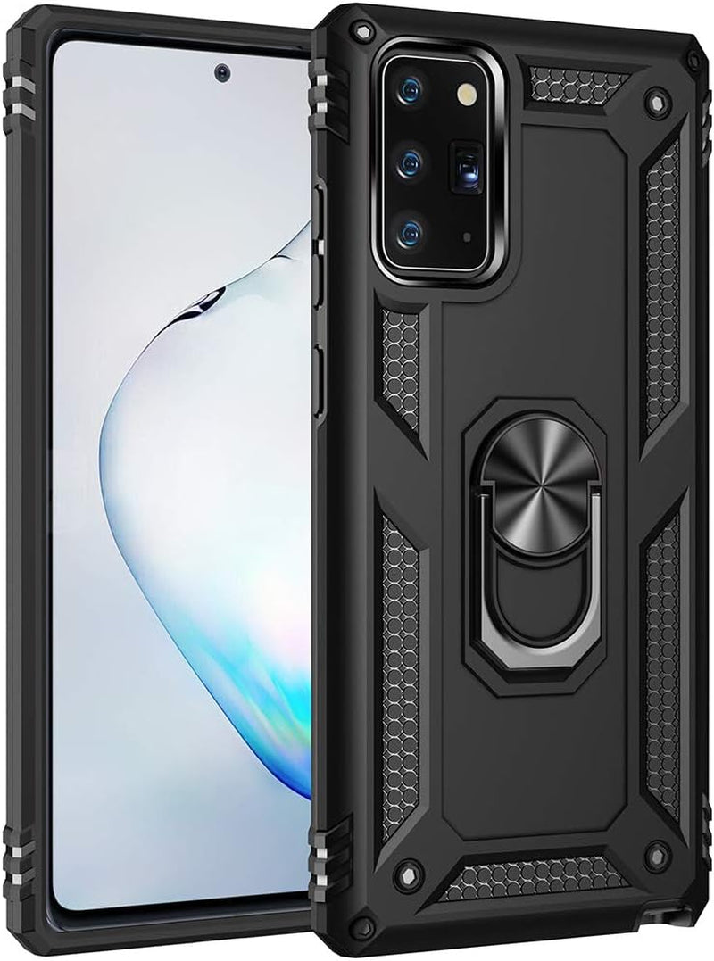 Military Grade Drop Impact for Samsung Galaxy Note 20 Case Note 20 5G Case 360 Metal Rotating Ring Kickstand Holder Armor Heavy Duty Shockproof Case for Galaxy Note 20 5G Phone Case (Sliver)  Dionsibei Black  