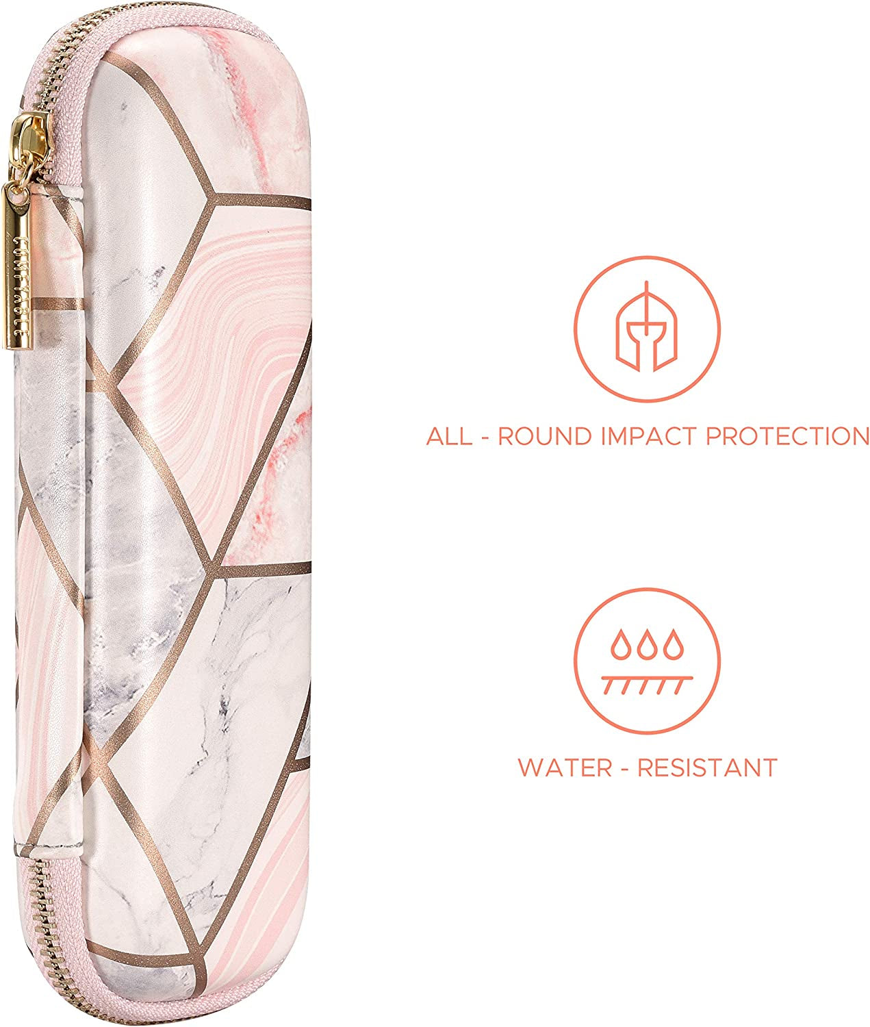 Comfyable Pencil Holder Pencil Case for Apple Pencil, Pen Accessories Elastic Strap Sleeve Protective Carrying Case for Airpods with Mesh Pockets, Geometric Marble  Comfyable   