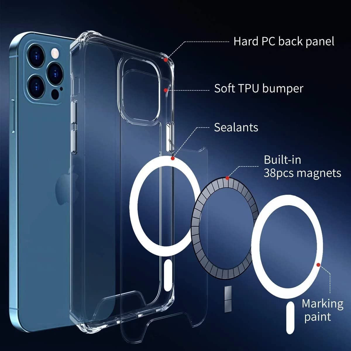 Pinggoo Clear Magnetic Case for Samsung Galaxy Note 20 Ultra - Magsafe Compatible, Soft TPU Bumper, Slim Fit, Shockproof, Anti-Yellow  PingGoo   