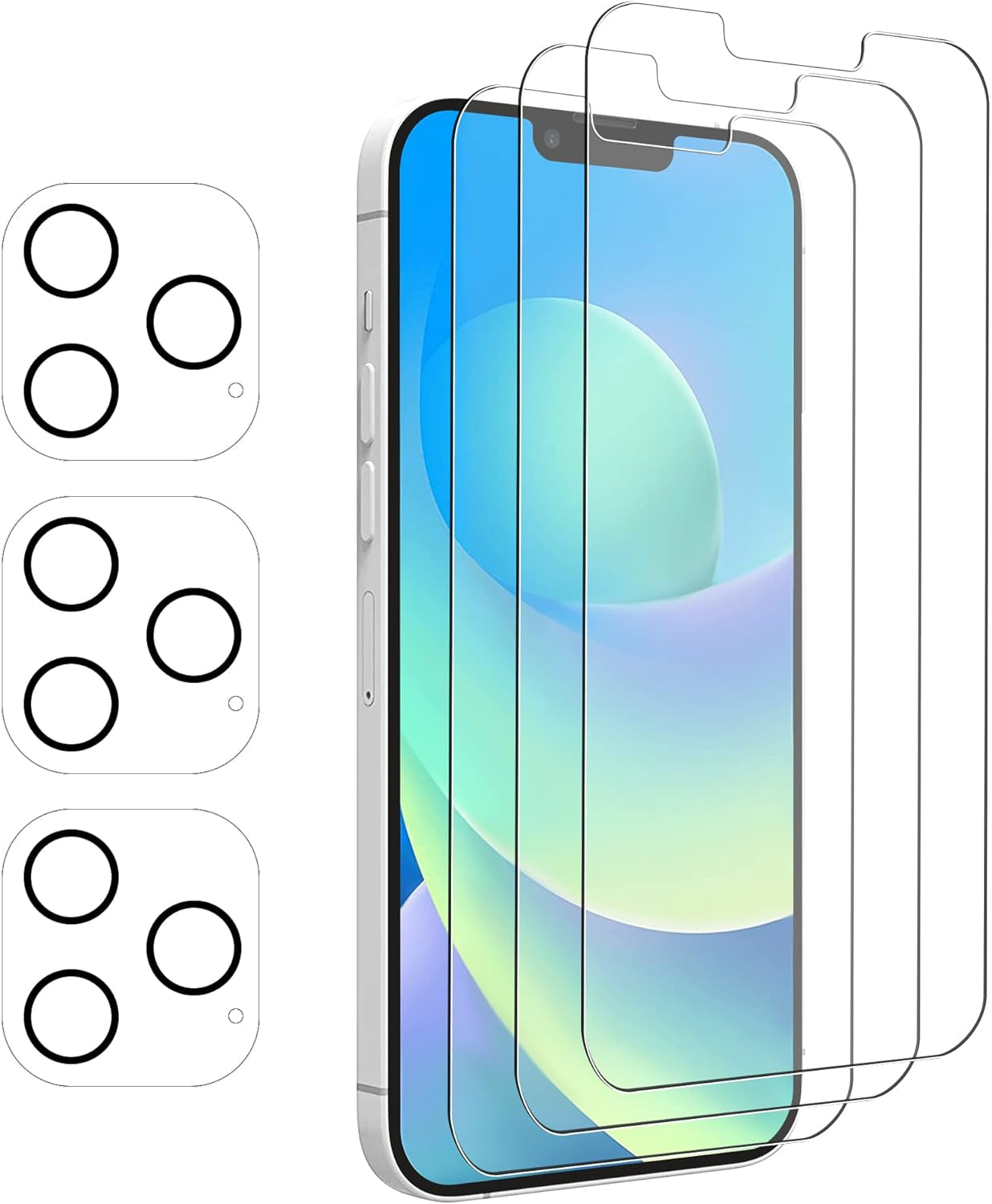 PULEN 2 Pack Privacy Screen Protector for Iphone 12 Mini (5.4-Inch) + 2 Pack Camera Lens Protector,[Anti-Spy] [Anti-Scratch] Case Friendly 9H Hardness Tempered Glass  PULEN Clear Iphone 12 Pro 6.1-Inch 