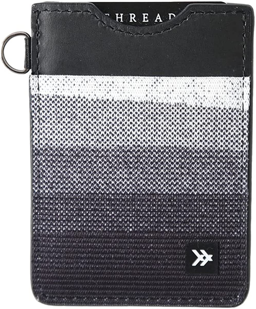 Slim Minimalist Elastic & Leather Vertical Wallet with RFID for Men & Women | Small Credit Card Holder for Front Pocket  Thread Wallets Bonsai  