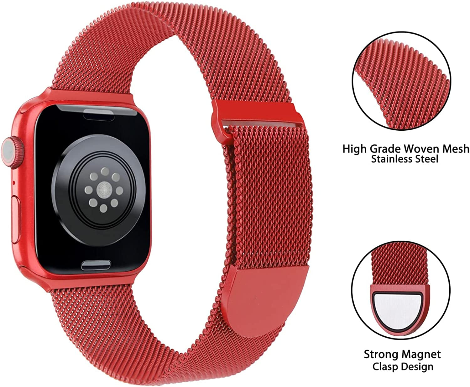 ASOTC Metal Band Compatible with Apple Watch Bands 40Mm 38Mm 41Mm 45Mm 44Mm 42Mm 49Mm for Women Men, Stainless Steel Milanese Mesh Loop Magnetic Wristbands for Iwatch Series 8 7 6 5 4 3 2 1 SE Ultra  ASOTC   