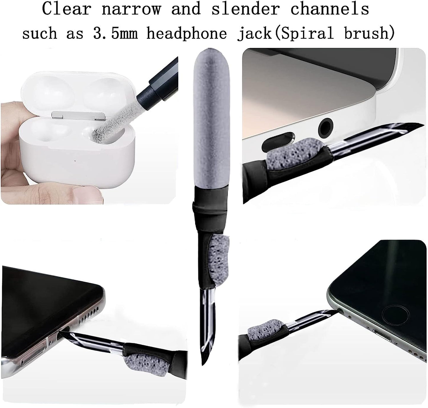 3 in 1 Electronic Cleaner Kit - YIUYIUPI Airpods Cleaning Kit, Easy to Carry, Earbud Cleaning Kit with Soft Brush, Cleaning Pen for Airpods Pro1 2 3/Earbuds/Watch/Laptop/Phone/Cameras (3 in 1 Black)  YIUYIUPI   