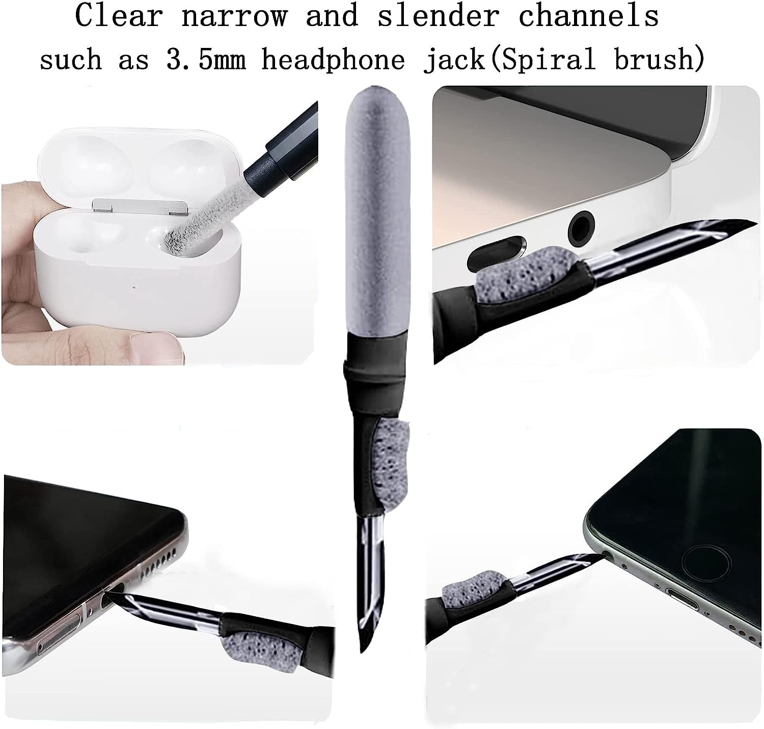 3 in 1 Electronic Cleaner Kit - YIUYIUPI Airpods Cleaning Kit, Easy to Carry, Earbud Cleaning Kit with Soft Brush, Cleaning Pen for Airpods Pro1 2 3/Earbuds/Watch/Laptop/Phone/Cameras (3 in 1 Black)  YIUYIUPI   