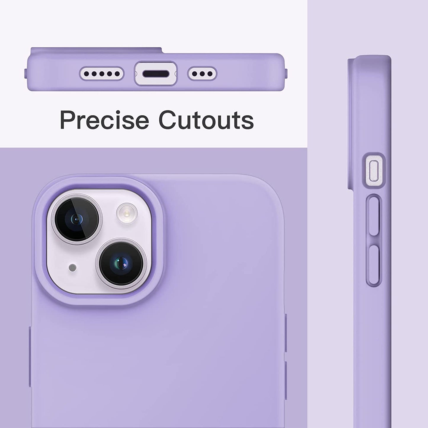Jetech Silicone Case for Iphone 14 6.1-Inch, Silky-Soft Touch Full-Body Protective Phone Case, Shockproof Cover with Microfiber Lining (Light Purple)  JETech   