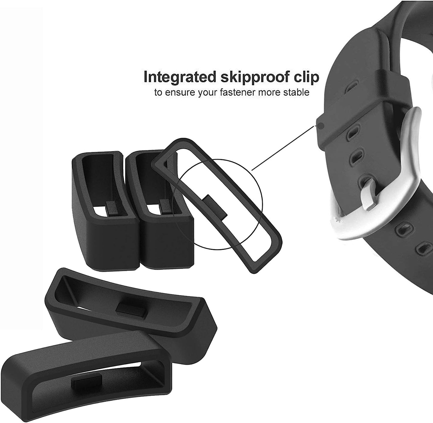 28Mm Width Band Keeper Compatible with Garmin Vivoactive Hr/Forerunner 910XT Fastener Loops Replacement Band Holder Compatible with Fitbit Surge Bands, 6 Pack.  Chofit   