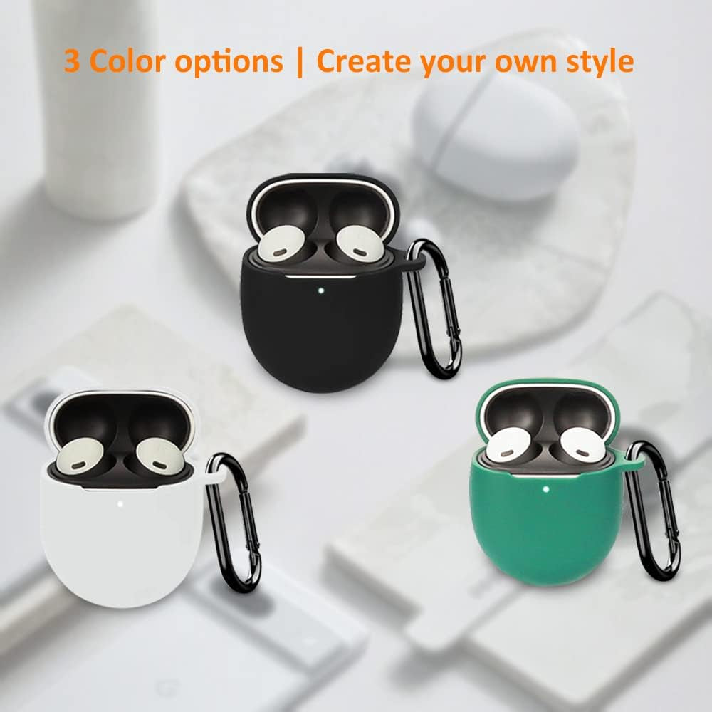 3 Pack | Autosonic Case Designed for Google Pixel Buds Pro (2022) | Soft Silicone Material, Protective Pixel Earbuds Skin | Black, White and Green  AutoSonic   
