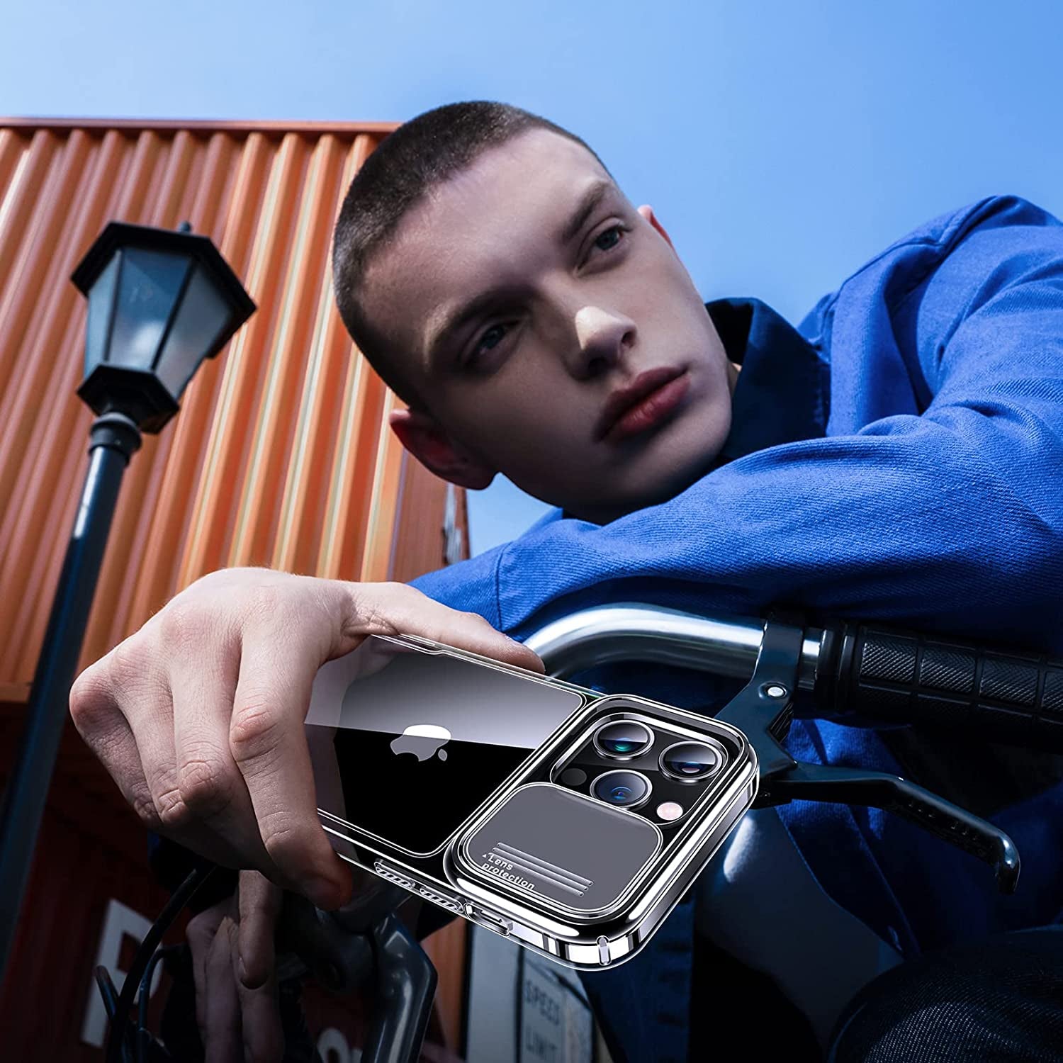 Simtect Designed for Iphone 14 Pro Case with Sliding Camera Cover, Shockproof & Military-Grade Protective Silicone Phone Case for Iphone 14 Pro 6.1 Inch - Clear  Simtect   