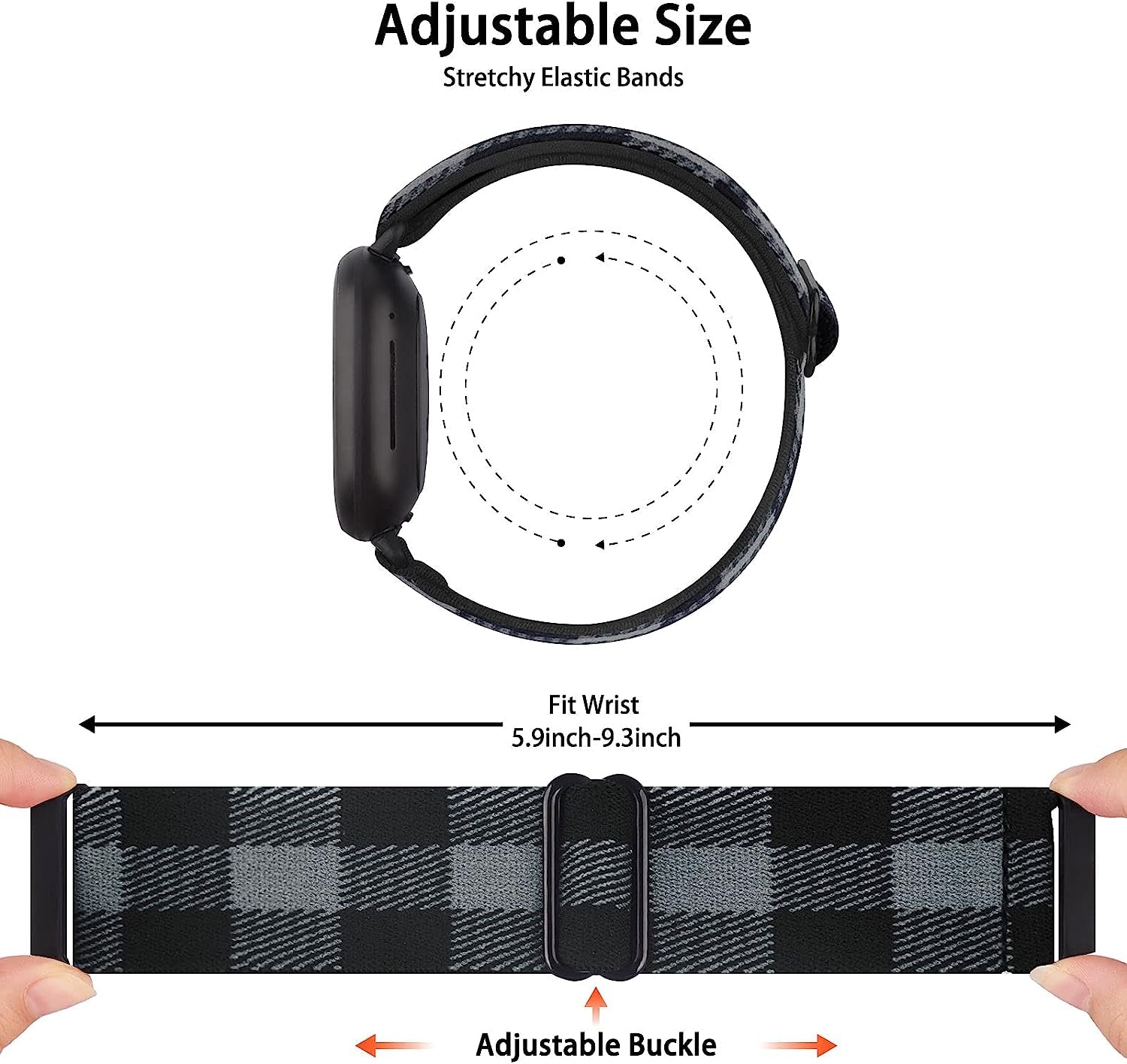 3 Pack Elastic Nylon Bands for Fitbit Sense Bands & Fitbit Versa 3 Bands Women Men, Skin-Friendly Soft Breathable Replacement Band for Fitbit Versa 3 & Fitbit Sense  Meliya   