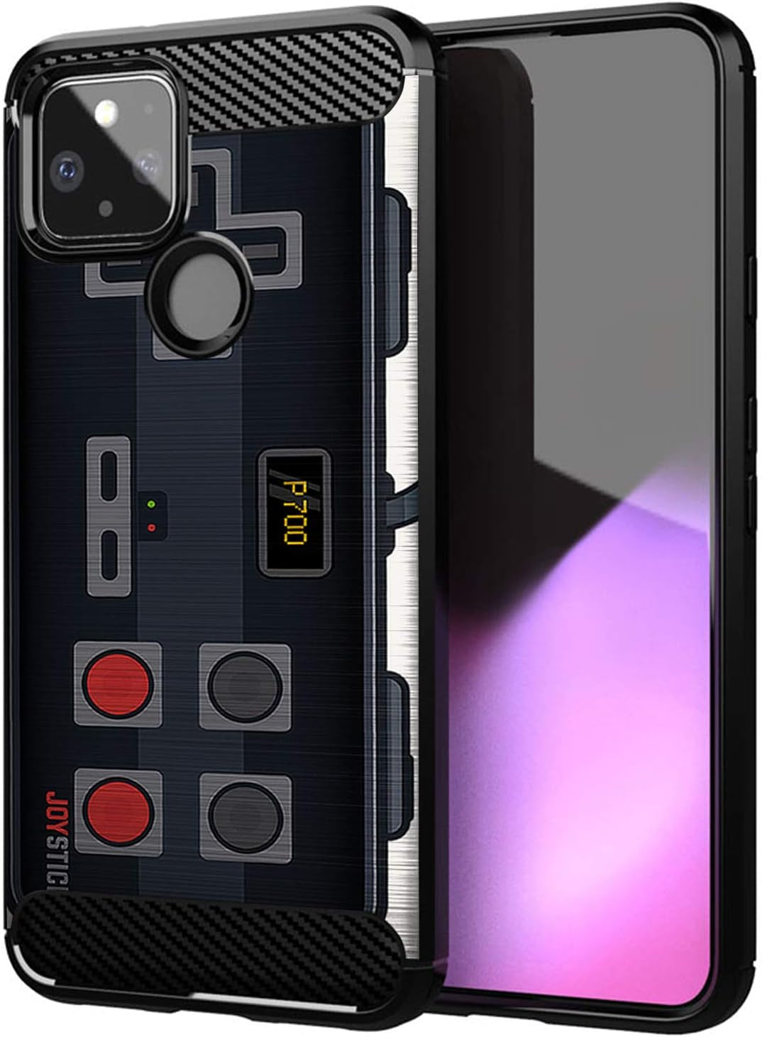 Casesondeck Case Compatible with [Google Pixel 4A 5G (2020)] Pictorial Patterned TPU Design Case Flexible Slim and Elegant (Astronaut)  Cases on Deck Black Retro Control  