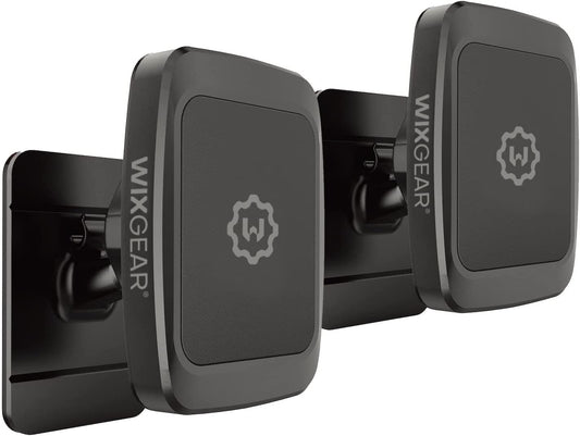 Wixgear (2 Pack Universal Stick on Dashboard Magnetic Phone Car Mount, for Cell Phones and Mini Tablets with Fast Swift-Snap Technology, (Newer Bigger Model)  WixGear   
