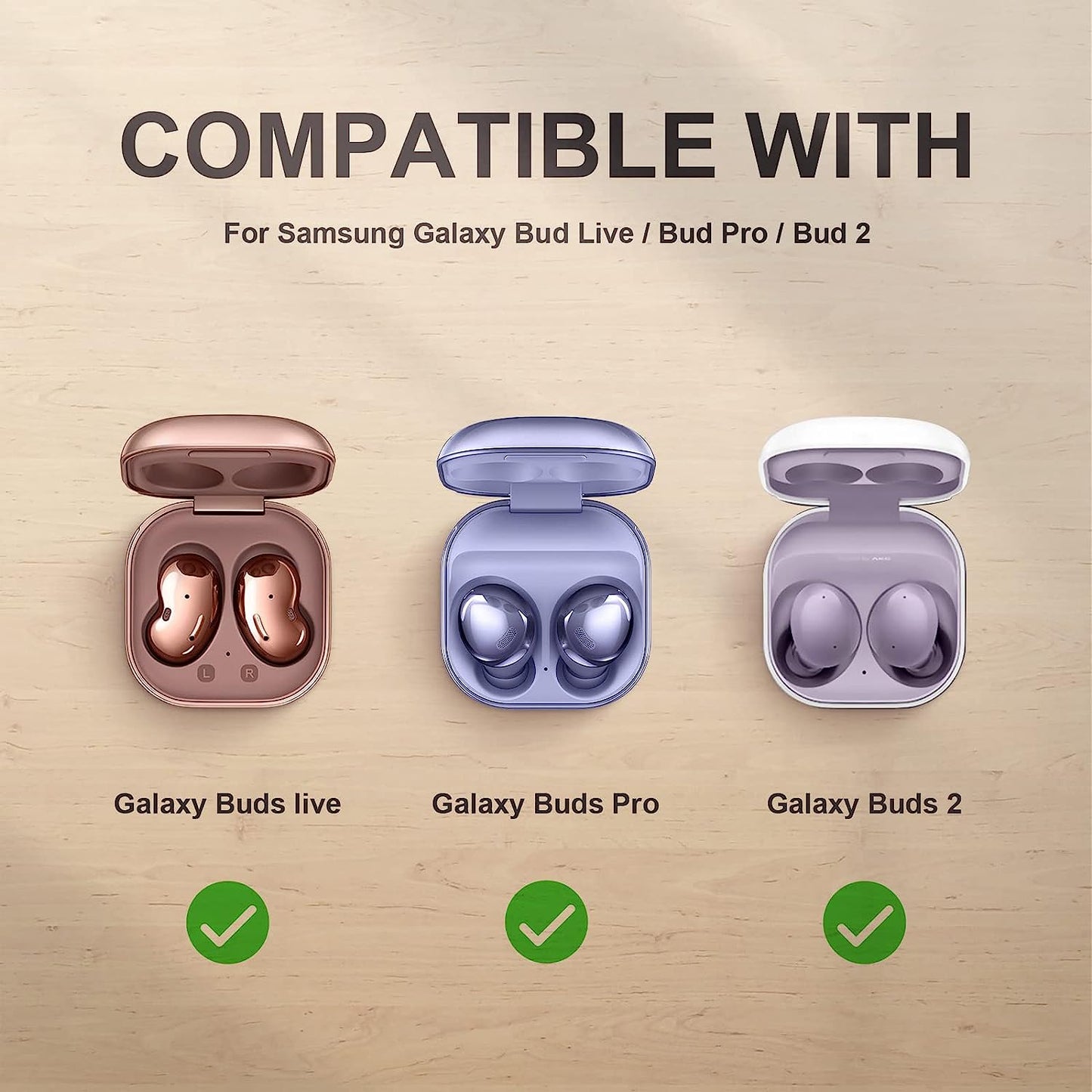 Camofit Armor Case Compatible with Samsung Galaxy Buds 2 / Galaxy Buds Pro/Galaxy Buds Live with Security Lock, Shockproof Protective Skin Cover Compatible with Samsung Earbuds with Keychain (Red)  Camofit   