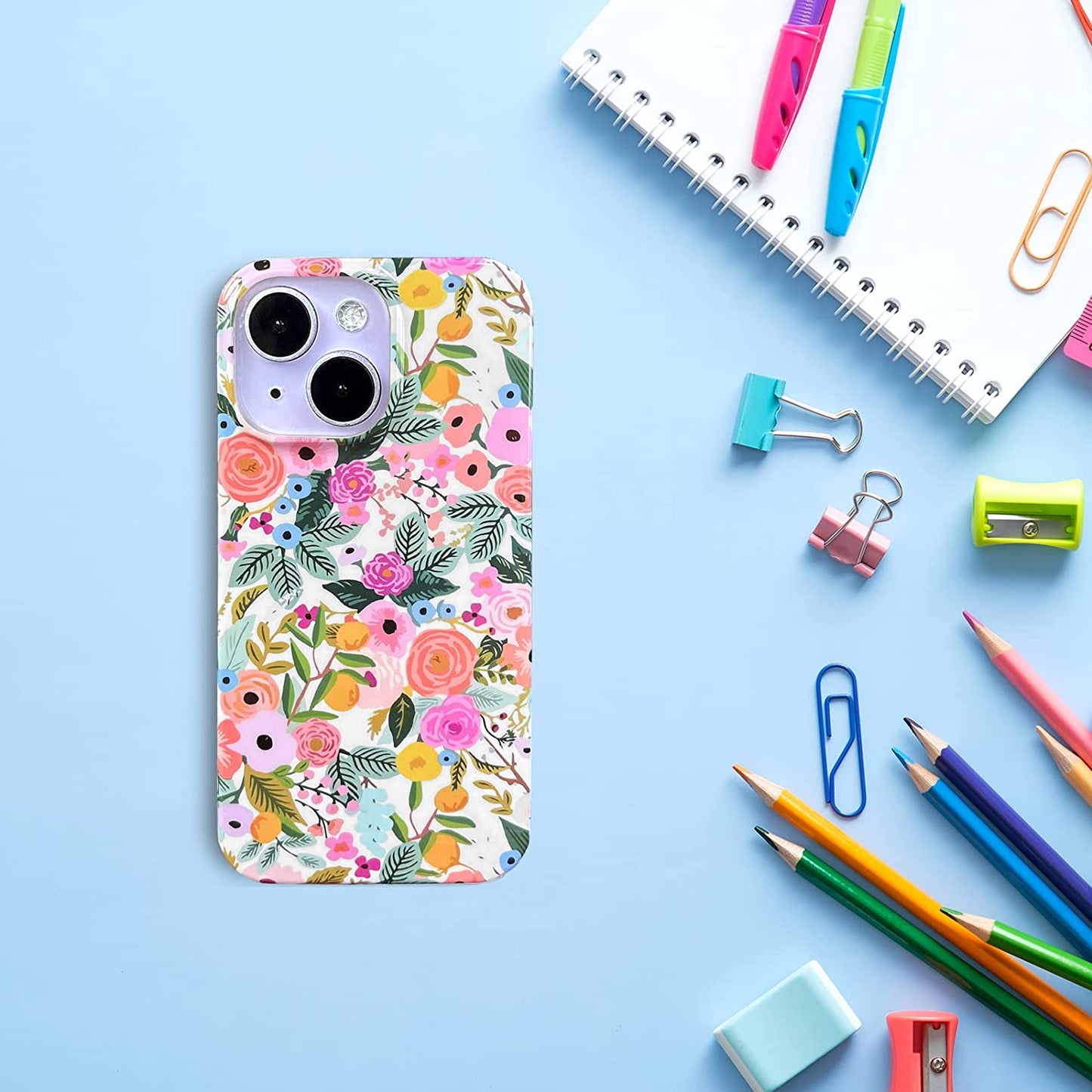 J.West Compatible with Iphone 14 Case Soft Shockproof Cute Floral Phone Protective Cover for Women, Garden Flower Pattern Design Slim Fit Anti-Scratch 6.1" Phone Case for Girl  J.west   