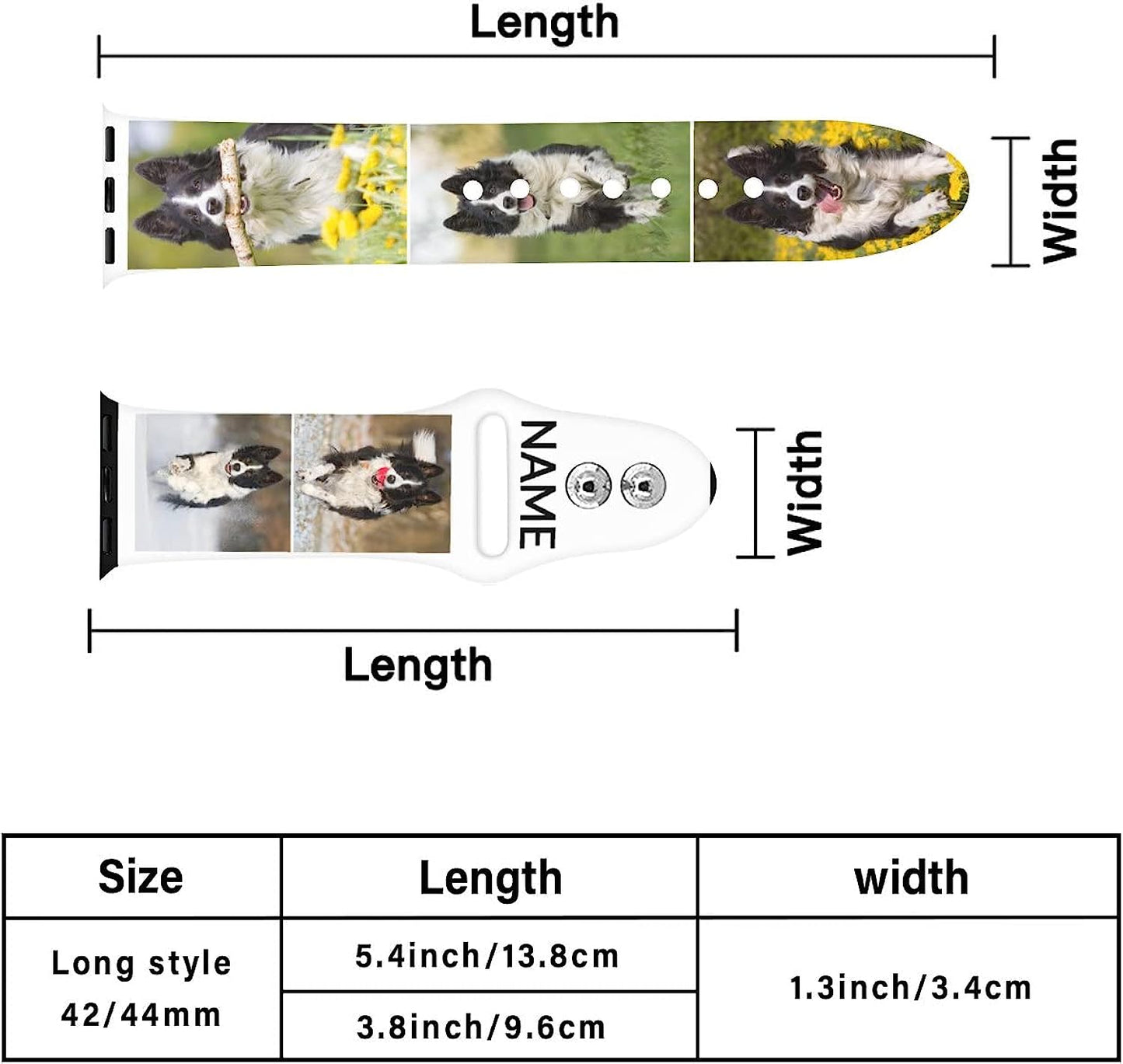 Customized Band with Photo Text Compatible with Apple Watch 38Mm 40Mm 41Mm 42Mm 44Mm 45Mm 49Mm Personalized Silicone Band Custom Sport Strap for Apple Watch Band Series SE 8 7 6 5 4 3 2 1  COOPASIA   