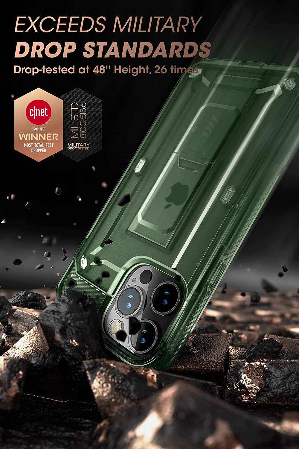 SUPCASE Unicorn Beetle Pro Case for Iphone 14 Pro Max 6.7", with Built-In Screen Protector & Kickstand & Belt-Clip Heavy Duty Rugged Case (Frostgreen)  SUPCASE   