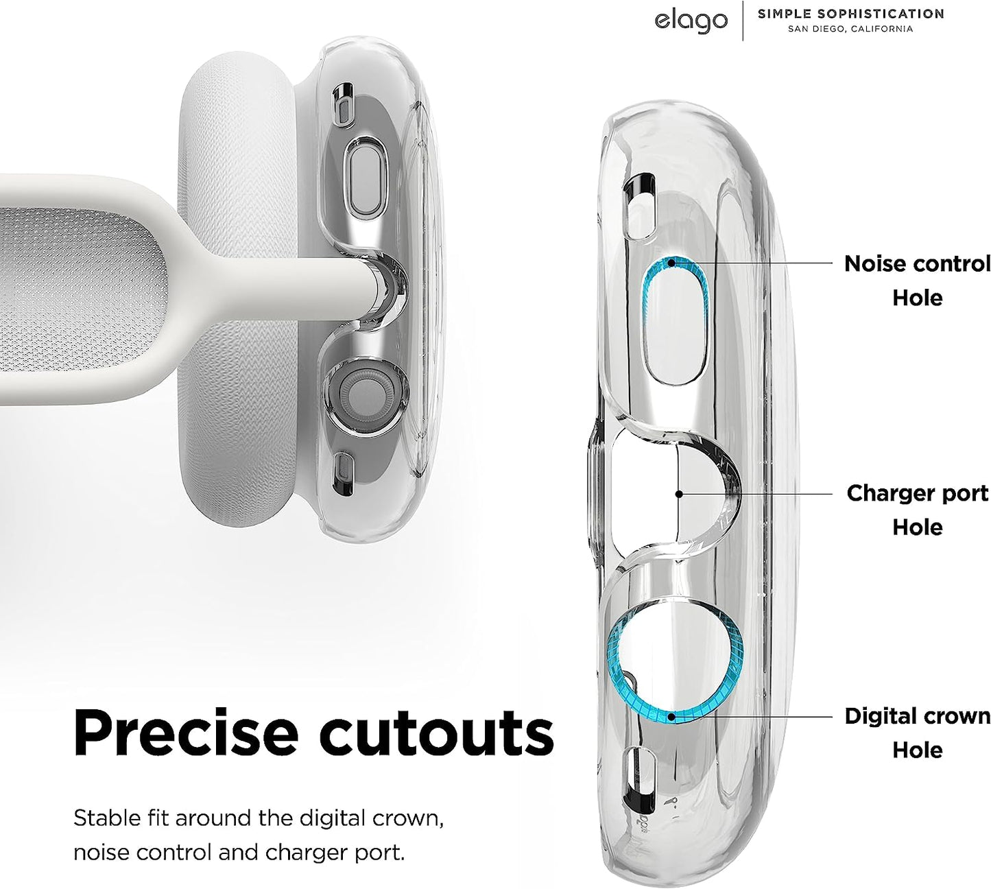 Elago Clear Case Compatible with Airpods Max Case Cover - Transparent Shockproof, Anti-Scratch, Anti-Dust [Crystal Clear]  elago   