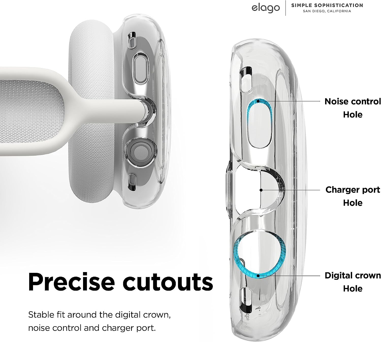 Elago Clear Case Compatible with Airpods Max Case Cover - Transparent Shockproof, Anti-Scratch, Anti-Dust [Crystal Clear]  elago   