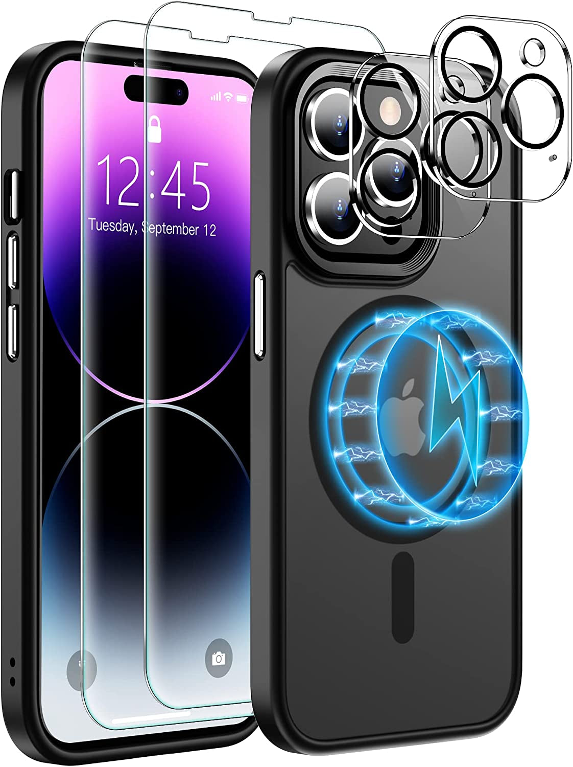 MOZOTER [2 in 1 for Iphone 14 Pro Max Case,[12 FT Shockproof] [With 1 Pcs Glass Screen Protector] [Heavy Duty] Clear Phone Case Cover 6.7-Crystal Clear  MOZOTER   