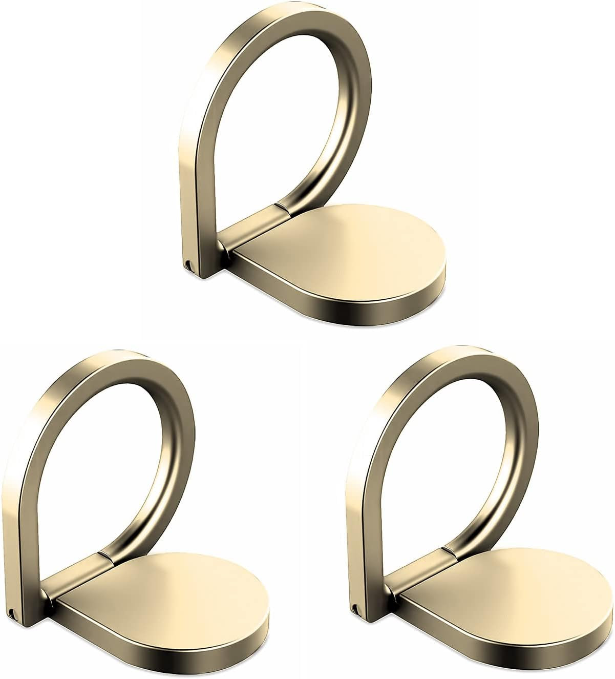 Finger Ring Stand, 360 Rotary Cell Phone Holder Finger Loop Grip Mount Universal Smartphone Kickstand,Ieugen Compatible with Iphone 14/Iphone 13/Galaxy S23/Galaxy S22/Galaxy  iEugen gold 3 pack  