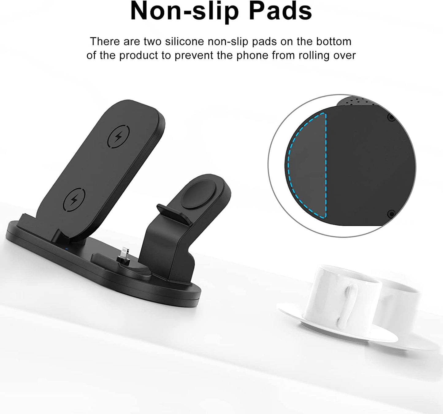 Wireless Charging Station for Apple Products, 3 in 1 Wireless Charger Stand for Iphone 8 above Series, Iwatch 8/Ultra/7/6/Se/5/4/3/2/1, Airpods Pro/3/2/1(With 18W Adapter)(Black)  Shenzhen Shi ChangfengXinwei Keji Youxian Gongsi   