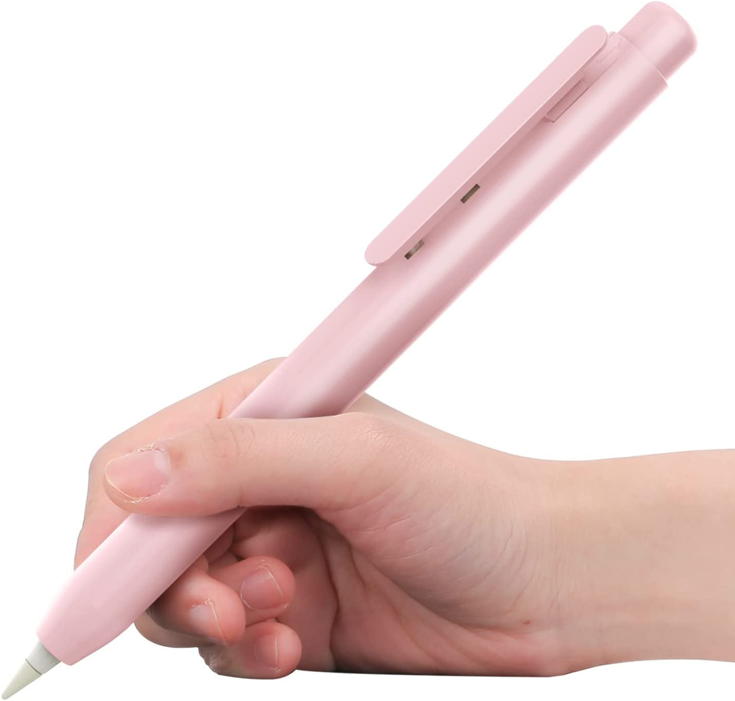 Timovo Holder Case Fit Apple Pencil 1St Generation, Retractable Tip Cap Protective Pencil Sleeve Cover with Sturdy Clip for Apple Pencil 1St Gen - White  TiMOVO Light Pink  