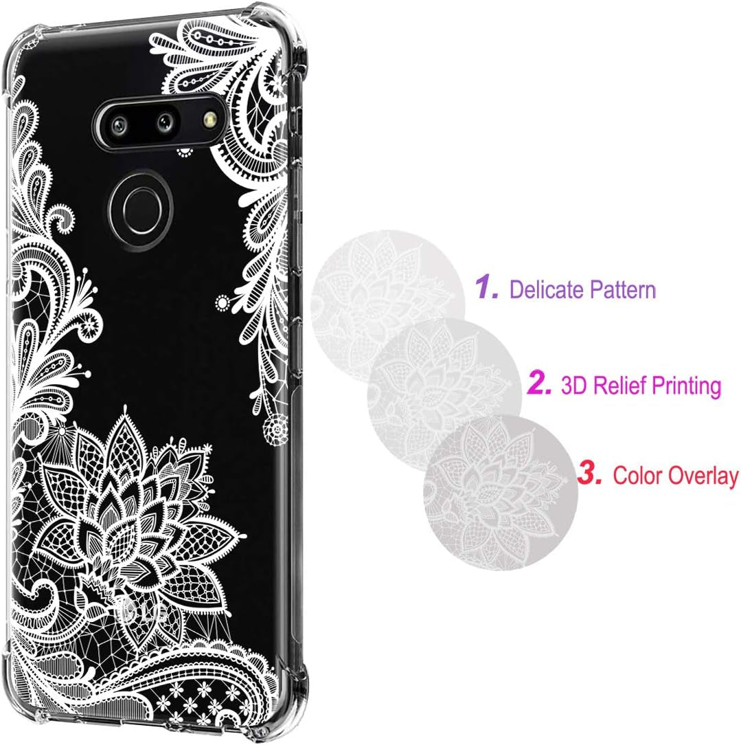 Sidande for LG G8 Thinq Case (2019), Shockproof Clear Floral Soft Flexible TPU Slim Protective Phone Case Cover for LG G8 Thinq (2019) (Mandala)  Sidande   
