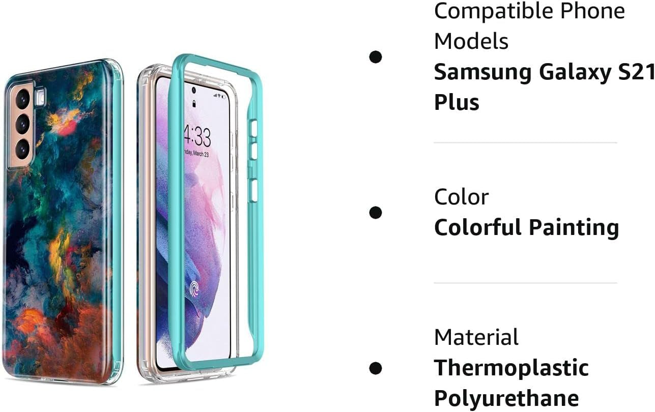 Esdot for Samsung Galaxy S21 plus Case,Military Grade Passing 21Ft Drop Test,Rugged Cover with Fashionable Designs for Women Girls,Protective Phone Case for Galaxy S21 plus 6.7" Colorful Painting  Esdot   