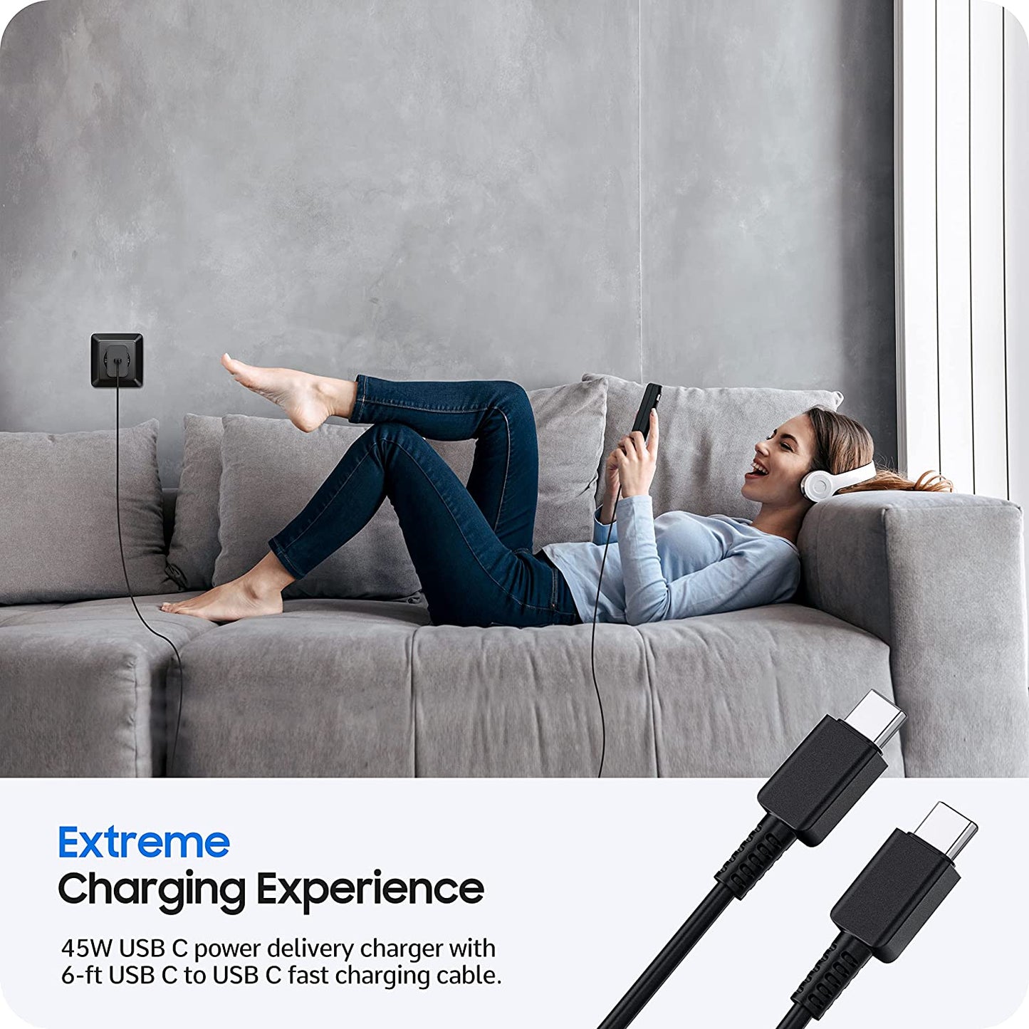 45W Super Fast Charging USB Type C Wall Charger Block for Samsung Galaxy S23 Ultra/S23/S23+/S22 Ultra/S22+/S22/Note 10/Note 20/S20/S21/S10, Galaxy Tab S7/S8 Ultra, Galaxy A, PPS Charger & 6Ft C Cable  BOVICAS   